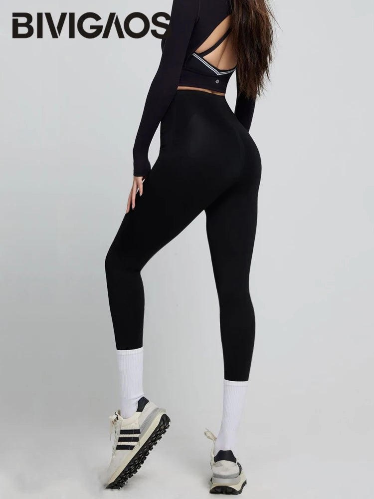 Body Shaping Butt Lifter Sharkskin Leggings Women Micro Pressure Tight Slimming Sports Fitness Leggings