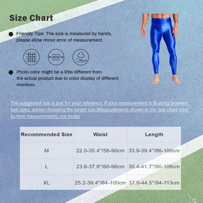 Mens Breathable Pure Color Oil Sports Pants Shiny Metallic Stretchy Casual Leggings Gym Running Workout Fitness Pants Trousers