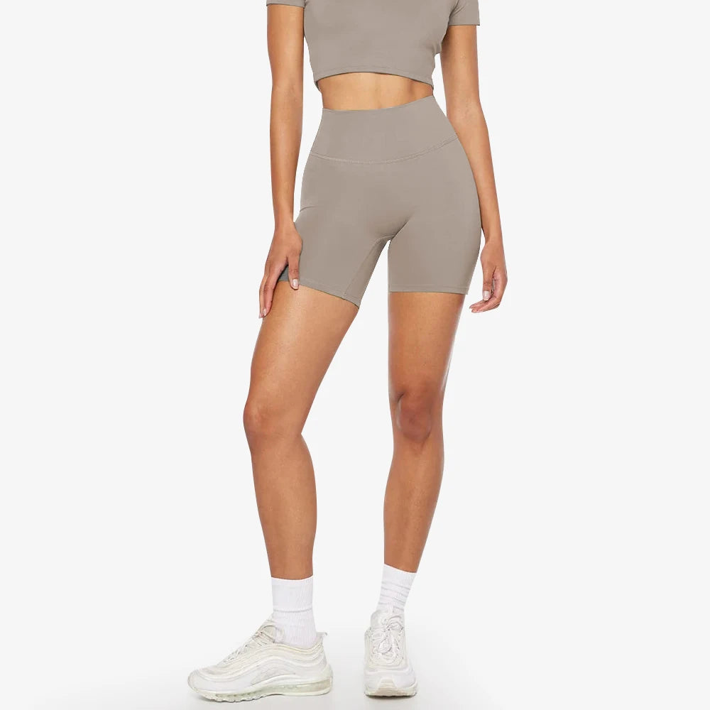 6" Hi Cloud Sculpt Peach Hidden Butt Scrunch Workout Gym Shorts Plain High Waist Yoga Fitness Shorts
