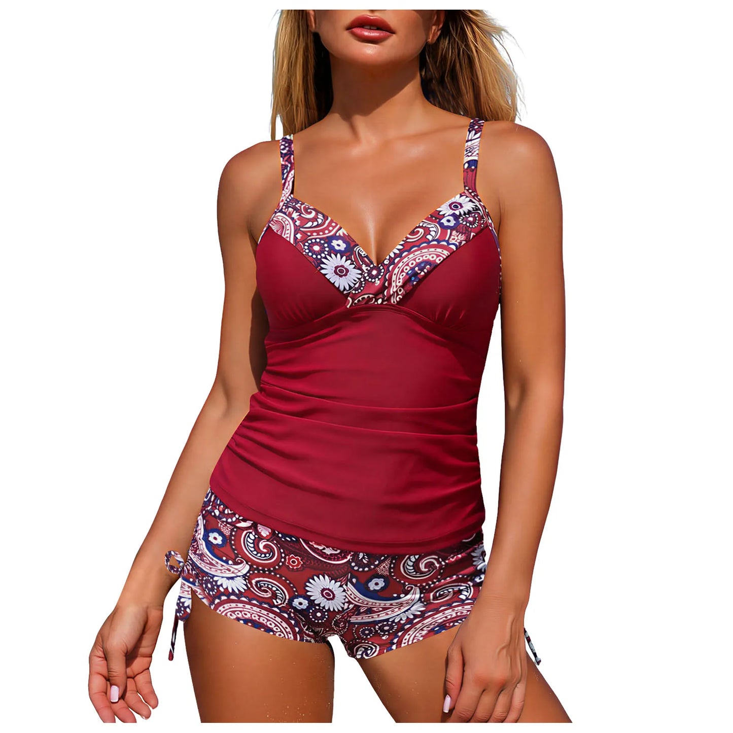 Tankini Set Two Pieces Swimsuits For Women Summer Beach Swimwear Push Up Bathing Suits Female Beachwear Bikinis