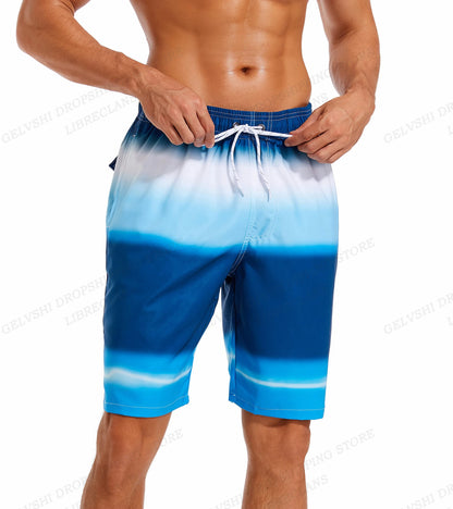 Men's Swimming Shorts Stripe 3d Surfing Board Short Kids Beach Shorts Men Swim Trunks Masculina Sports Fitness Pants Boy Briefs