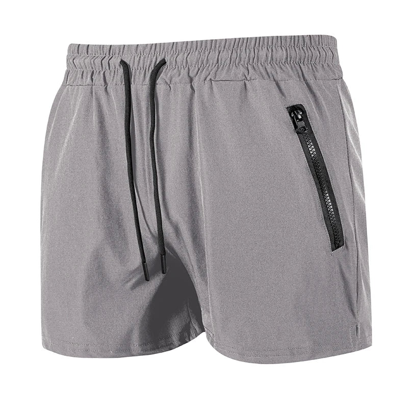 Men's Gym Workout Running Shorts with Zipper Pockets Mesh Liner Summer Sports Athletic Quick Dry Stretchy Shorts Swim Trunks