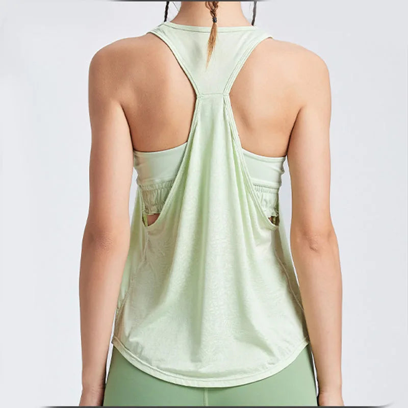 Women Gym Tops Sleeveless Yoga Tops Vest Sports Top Fitness Sport Shirt Gym Yoga Tops Female Yoga T-Shirts Loose