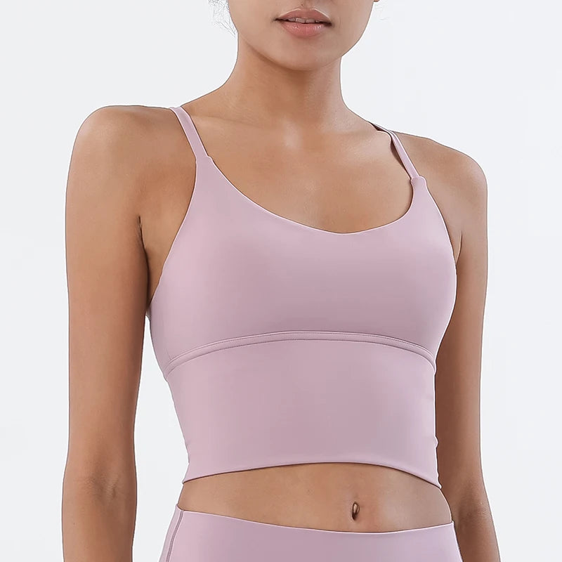 SOISOU Women's Longline Sports Bra with Removable Pads