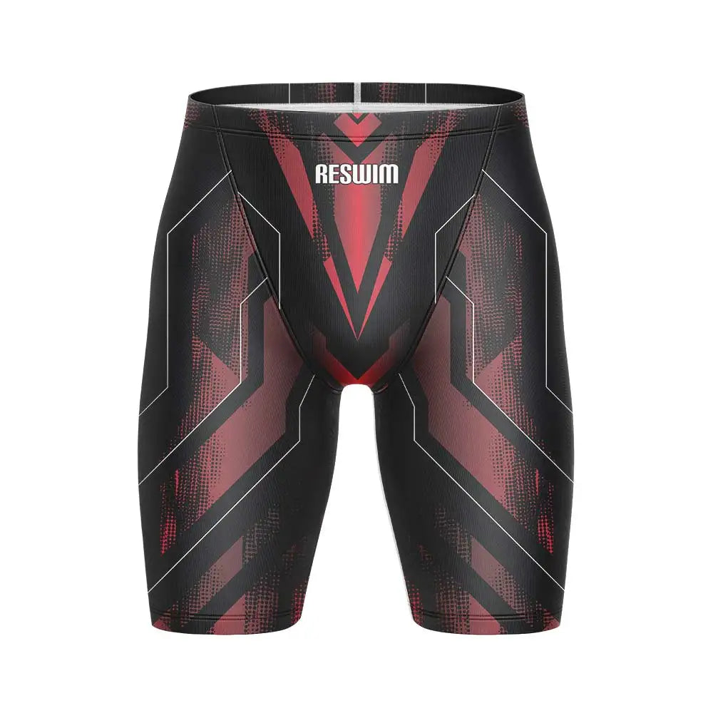 Men's Print Jammer Swimsuit Swimming Trunks Beach Tights Shorts Athletic Training Swimwear Sports Swim Rash Guards Pants