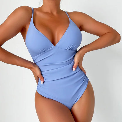 Solid One-Piece Large Swimsuits Closed Plus Size Swimwear Body Bathing Suits Female Pool Beach Women's Swimming Suit