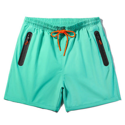 (S-3XL)Mens Quick-Dry Waterproof Surf Trunks - 5" Breathable Swim Shorts with Zipper Pockets Lightweight Nylon Beach Shorts