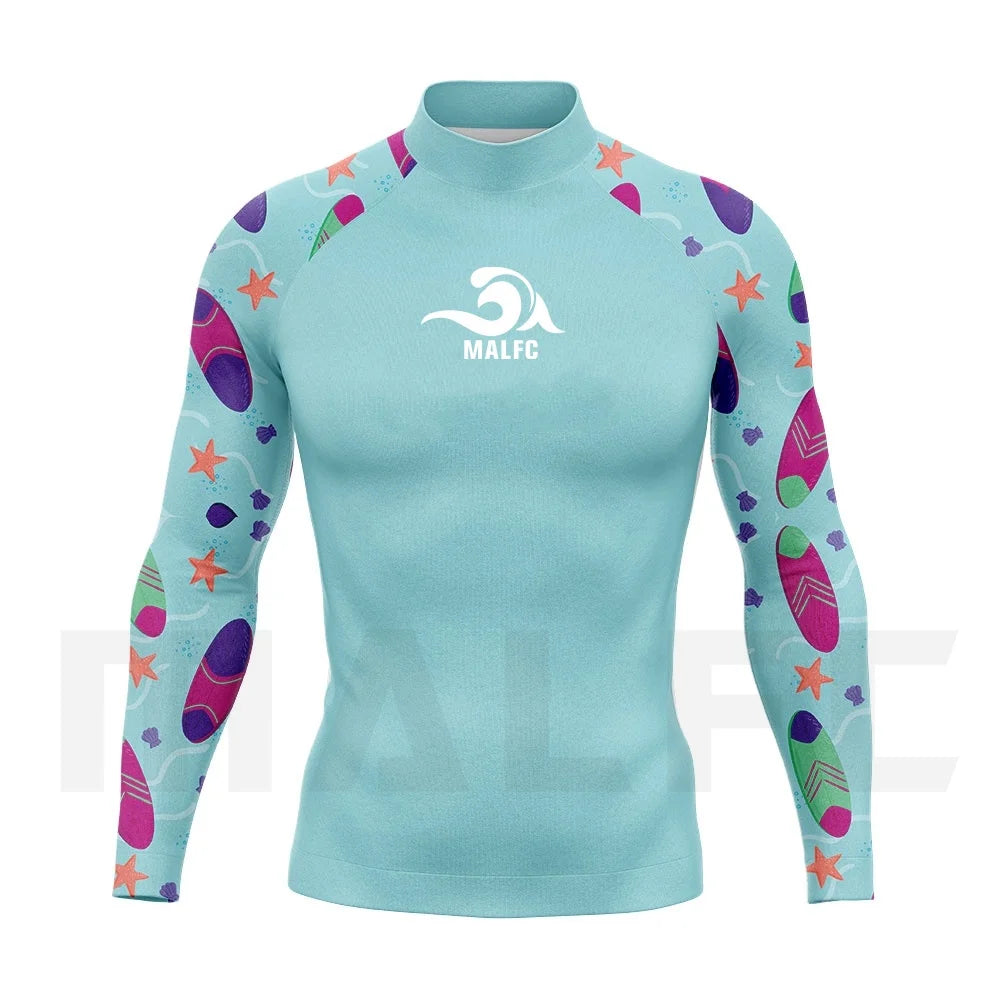 MALFC Rash guard for men Surfing Clothes Swimsuit Rashguard Surf Wear UPF 50 Water Sport Long Sleeve T-shirt Swimwear snorkeling