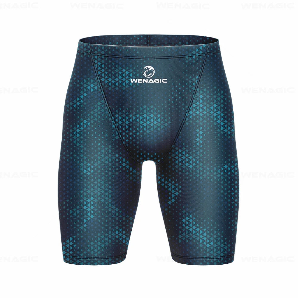 Men's Swimming Jammer Swimwear Endurance Athletic Training Swimsuit Summer Beach Swimming Trunks Diving Surf Tight Shorts