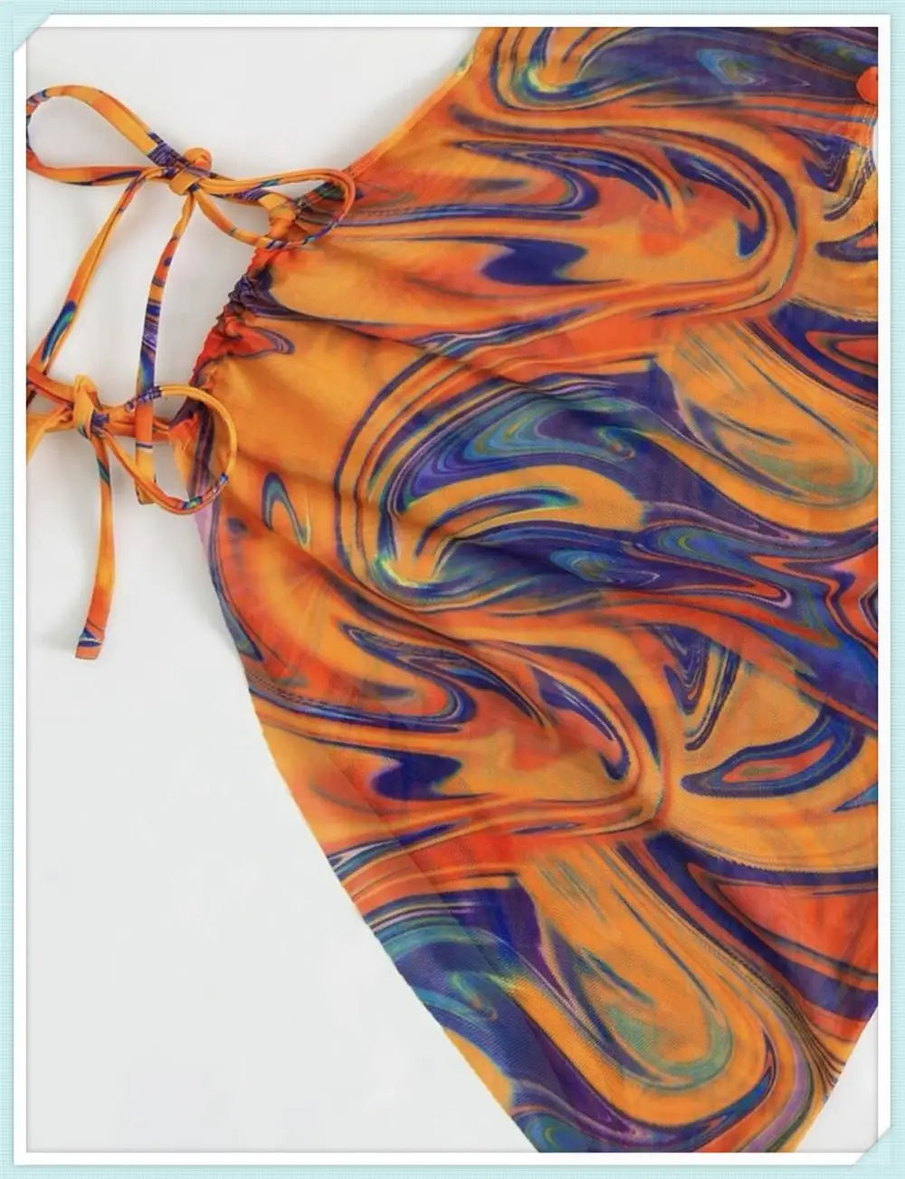 3 Piece Print Halter Triangle Bikini Sets Women Cover Up Swimwear Summer Swimsuit Female Bathing Swimming Suit Beachwear