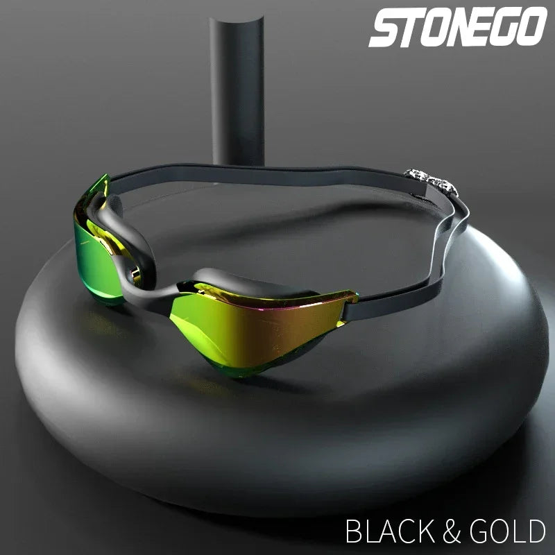 HD Anti Fog Swim Goggles Wide Angle Lens Comfortable Fit Adjustable Nose Bridge Stylish Design for Swimming Sports