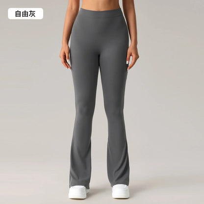 V Back High Waist Bell-bottoms Women Flare Leggings Quick Dry Sports Wide Leg Pants Exercise Trousers Running Yoga Gym Leggings