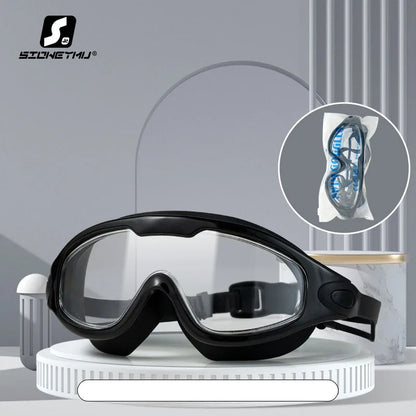 Swimming Glasses Adult Men and Women High-definition Waterproof  Anti-fog Swimming Goggles Flat Big Frame Swimming Goggles
