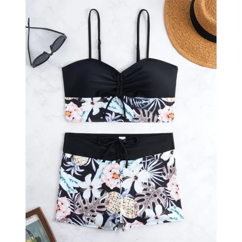 2 Piece Swimsuit Women Summer Bathing Suit Bikini Set Sleeveless Swimwear Women Beach Swimming Suit For Female