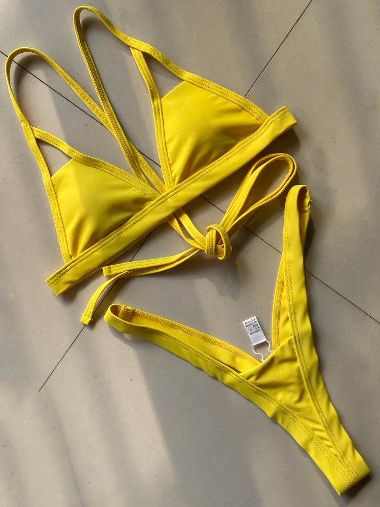 Extreme Mini Micro Thong Bikini Women Swimsuit Female Swimwear Two Pieces Bikini Set String Bathing Suit Swim Lady