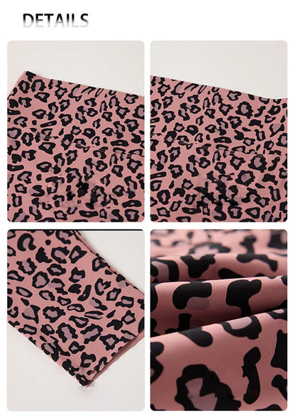 BIVIGAOS Summer Fashion Trend Leopard Print Cycling Shorts Women High Waist Tight Sport Short Leggings Fitness Biker Shorts