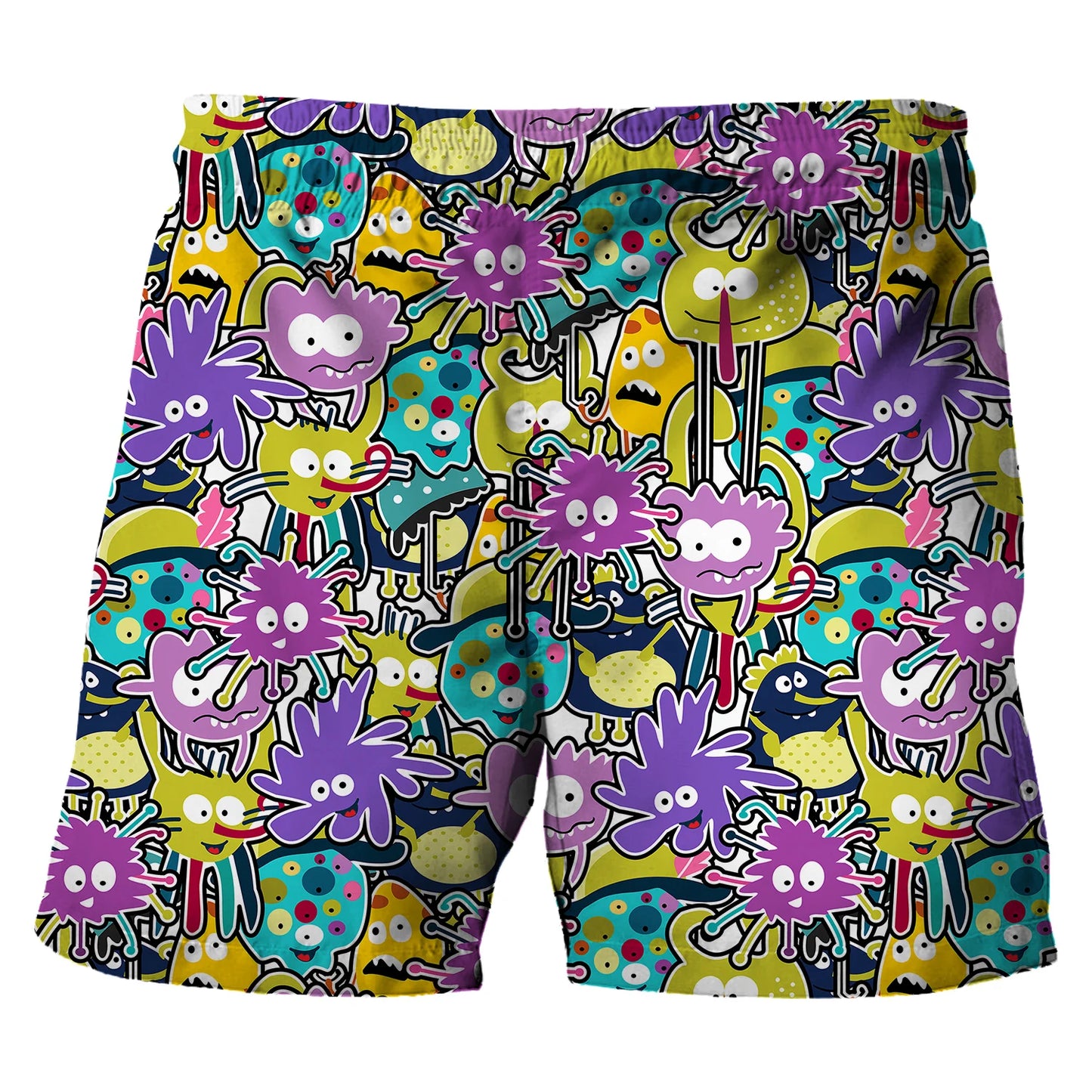 Children's Cartoon Beach Short Pants Summer Boys' Swimming Trunks Casual Funny Emojis Graphic Shorts Kids' Daily Loose Wear