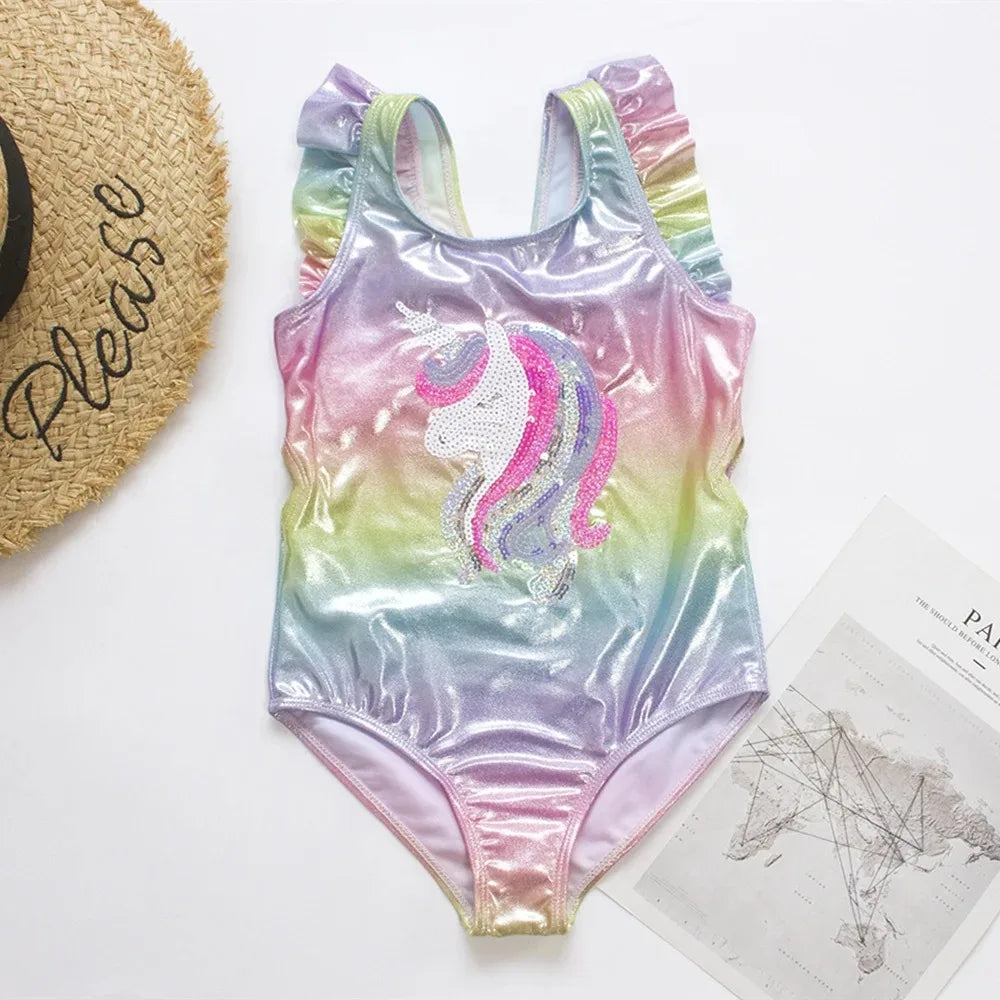 UV Teens Girl Swimsuit One Piece Swimming Jumpsuit Fish scale Bathing Suit SPF 50 Sleeveless Kids Swimwear for Girls 4-14 Years