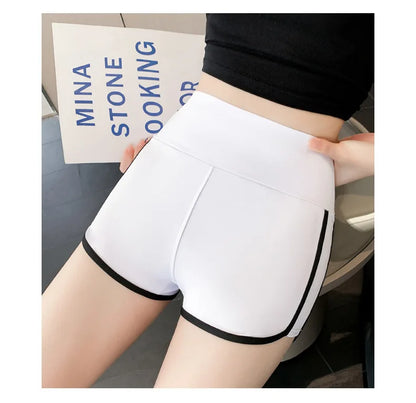 Running Sports Shorts Women Thin White Edge Joggings Shark Mini Shorts Yoga Ice Silk Casual Safety Shorts