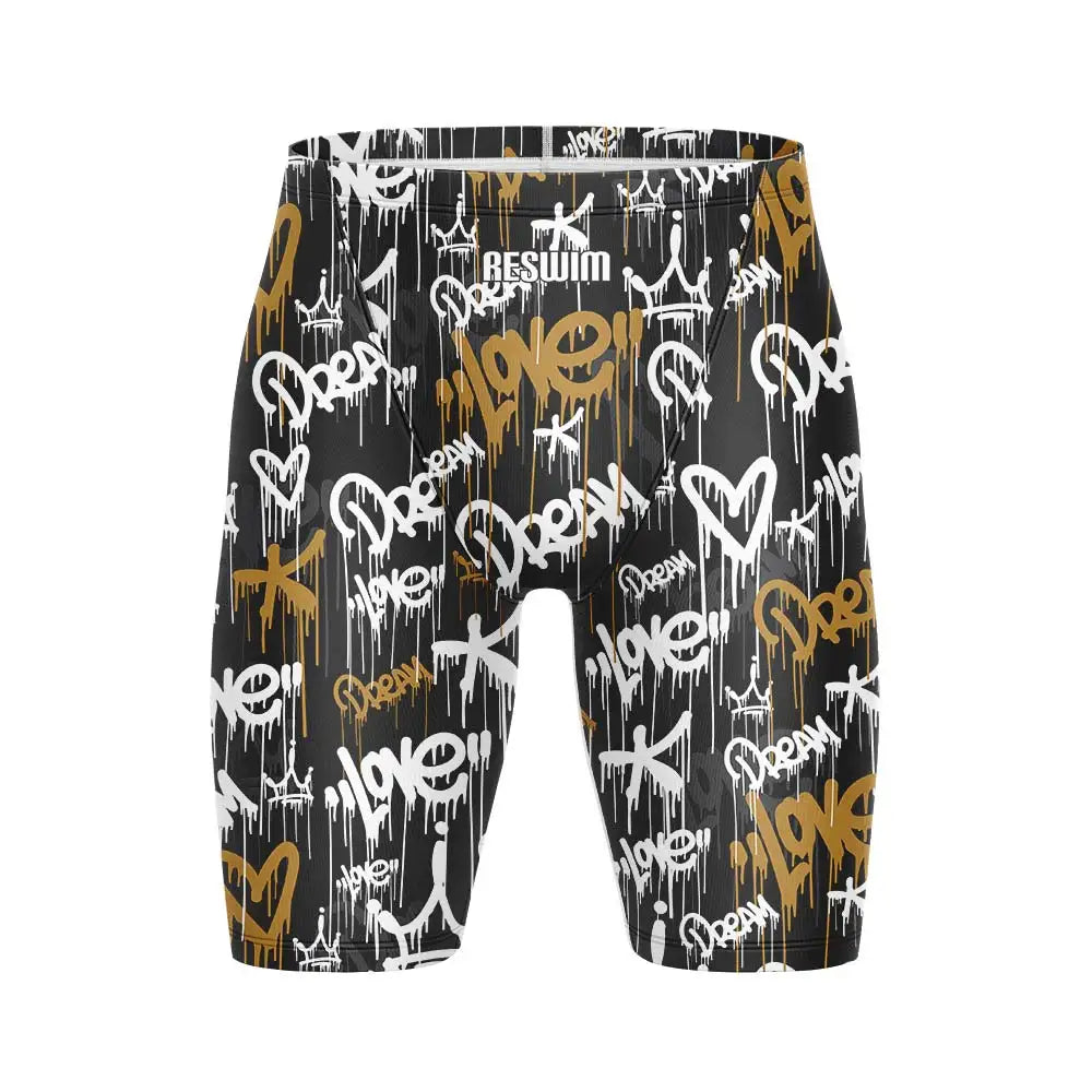Men's Jammers Racing Swimsuit Swim Trunks Beach Tights Shorts Athletic Training Swimwear Sports Swimming Rash Guards Pants
