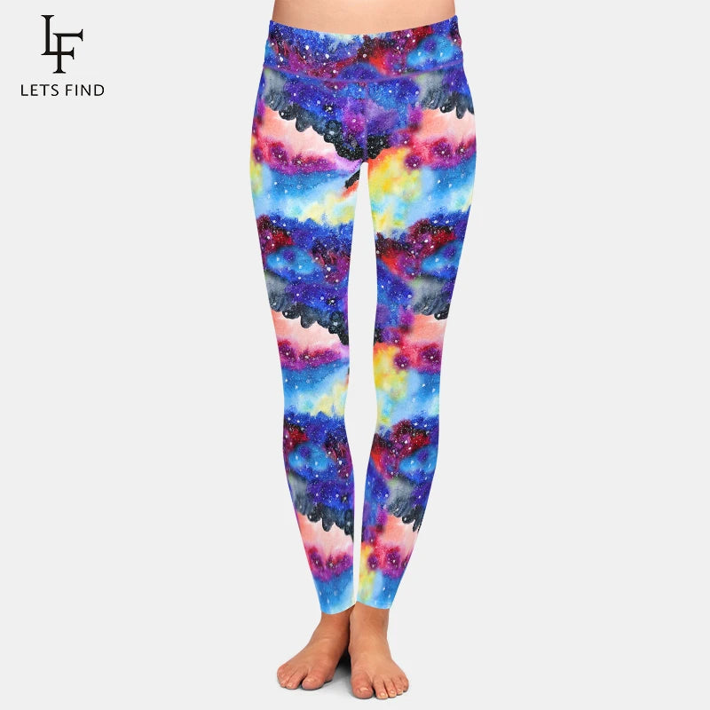 Galaxy Pattern Print High Waist Women Leggings Fashion Fitness Slim Female Yoga Gym Pants