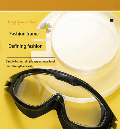 Swimming Glasses Adult Men and Women High-definition Waterproof  Anti-fog Swimming Goggles Flat Big Frame Swimming Goggles