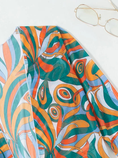 3 Pieces  Print Bikini Women High Waist Swimsuit Cover Up Swimwear Female Lady Bathing Suit Swimming Summer Beachwear