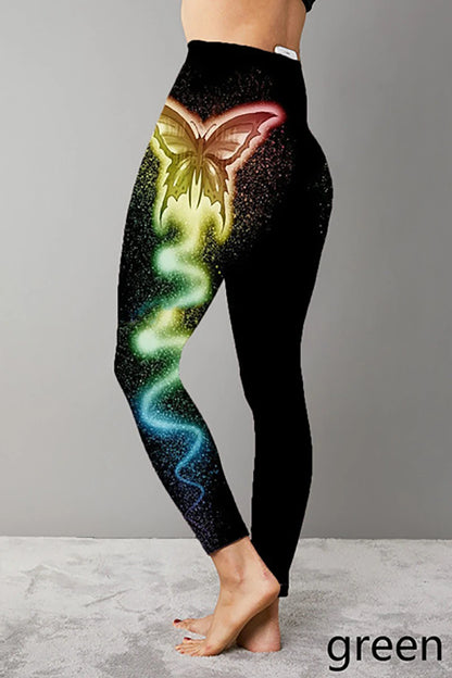 Big Size 5XL Seamless Leggings Women Fashion Butterfly Print Yoga Pants High Waist Legging Push Up Sport Energy Workout Leggins