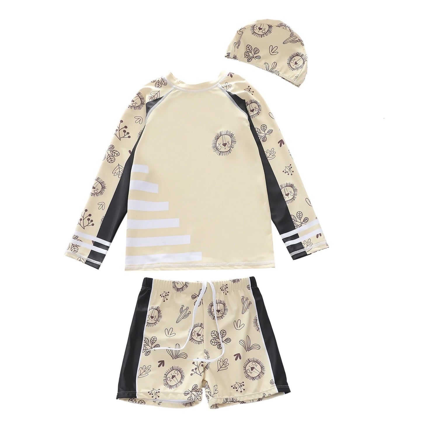 Boys Swimwear Long Sleeve Rash Guard Swimming Trunks for a Boy Toddler Printing Swimsuit Kids Anti UV Summer Beach Bath Clothes