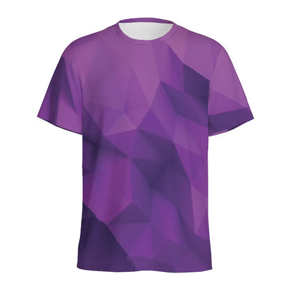 Men's T-Shirts Colorful Polygonal Pattern 3D Print Sports Shirt Woman Gym Summer Short Sleeve Fitness Sportswear Round Neck Tops