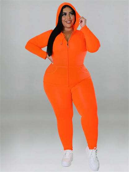 Wmstar Plus Size Two Piece Outfits Women Hoodies Sweatsuit Leggings Pants Sets Solid Stretch Matching