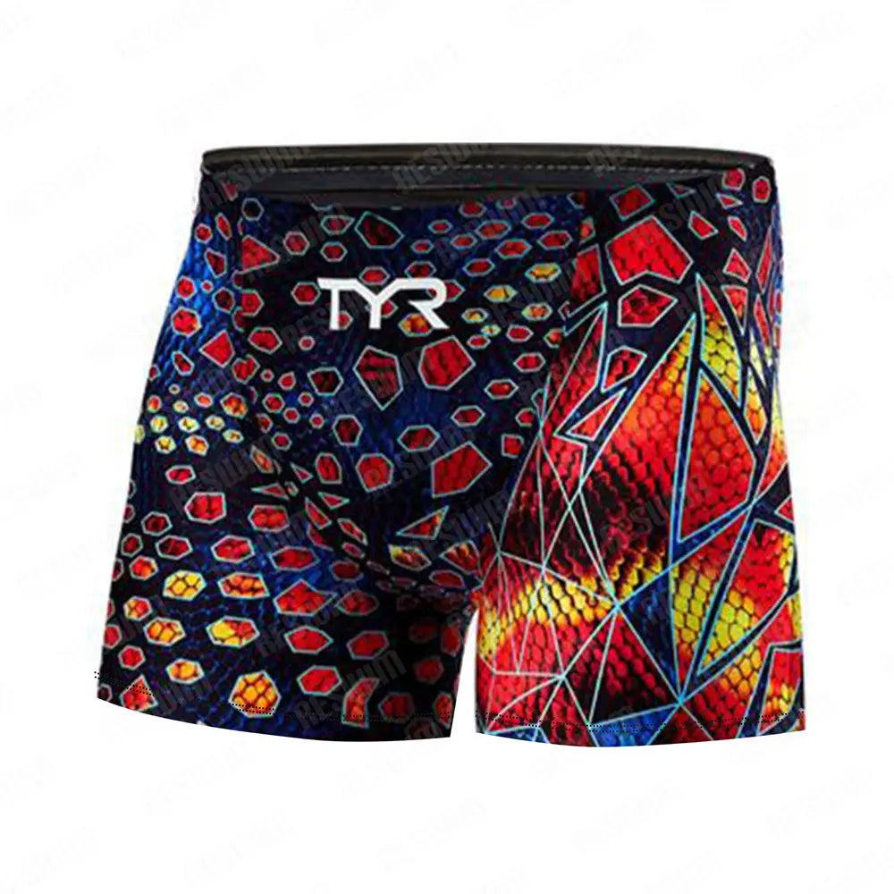 Men's Swim Jammer Athletic Training Swimsuit Shorts Swimming Trunks Jammer Swimwear Beach Tights Shorts Quick Dry Surf Pants