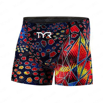 Men's Swim Jammer Athletic Training Swimsuit Shorts Swimming Trunks Jammer Swimwear Beach Tights Shorts Quick Dry Surf Pants