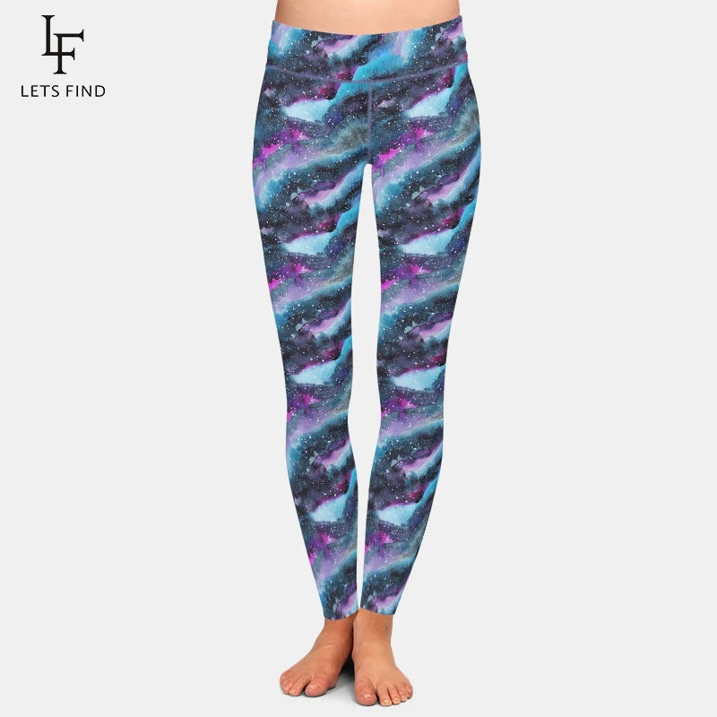 Galaxy Pattern Print High Waist Women Leggings Fashion Fitness Slim Female Yoga Gym Pants