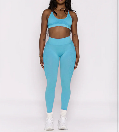 2PCS Pad Women Sport Sets Push Up Yoga Pants Hollow Back Gym Fitness Bra Workout Running Leggings, Seamless Sets