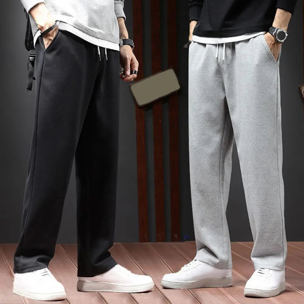 Mens Sweatpants Straight Fit Joggers Loose Drawstring Sports Pants Autumn Men Jogger Pants Casual Long Trousers Tracksuit Men