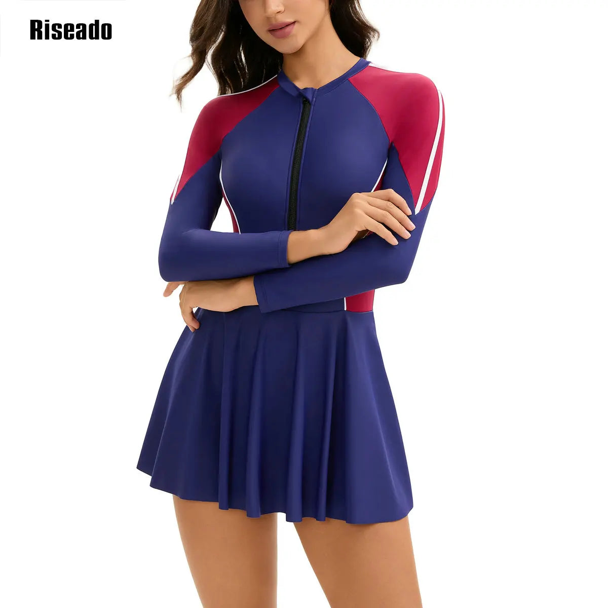 One Piece Swim Dress Body Cover Swimsuits for Women Sport Bathing Suit Swimdress Skirt Korean Style Indoor Pool