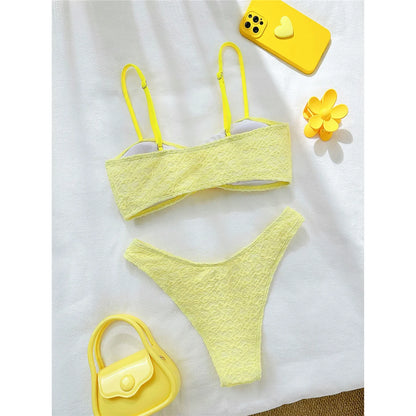 XS - L Wrinkled Brazilian Cut Out Bikini Women Swimwear Female Swimsuit Two-pieces Bikini set Bather Bathing Suit Swim