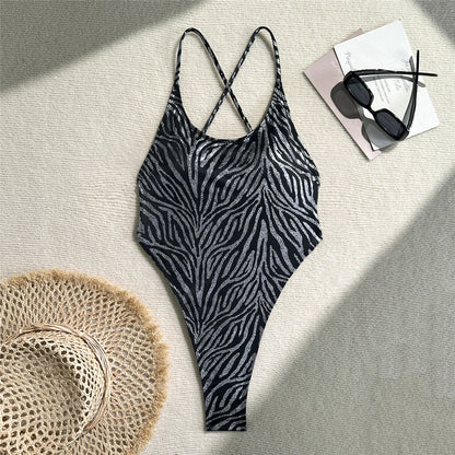 Cross Back High Leg Cut Women Swimwear One Piece Swimsuit Female Extreme String Mini Micro Thong Bather Bathing Suit Swim