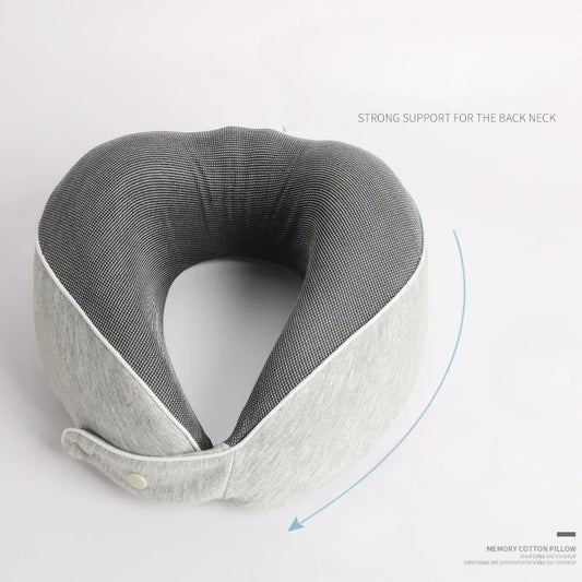 Travel Pillow Memory Foam Neck Support Flight Comfortable Head Cushion Support Neck Pillow Accessories for Sleep Rest Airplane