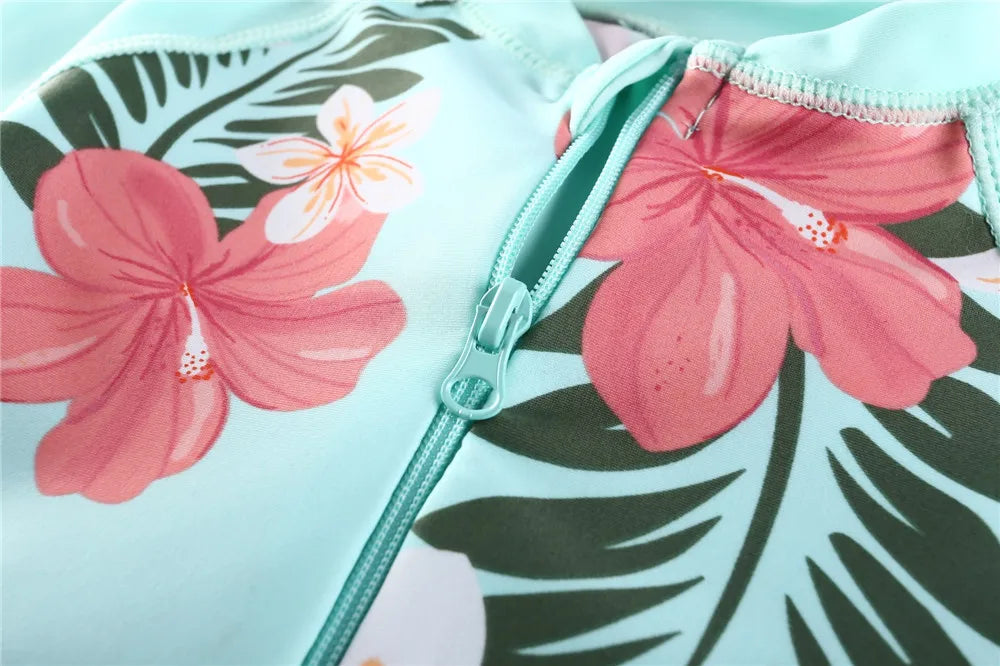Wishere Swimsuit One-piece Baby Swimwear Girl's Bikini Swimming Rashguard UPF50+ Beachwear Sunsuit Kids Bathing Surfing Suit