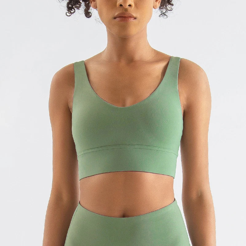 Nylon Bra Top Women Gym Tight Sports Bra Fitness Yoga Women's Underwear Chest Pad Removable Anti-shake Bra 15 Colors