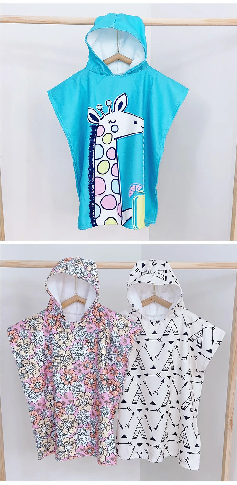 Beach Towel for Boys Girls Hooded Bath Towel Wrap Toddler Pool Towel with Hood Microfiber Absorbent Sweat-absorbent Swim Robe