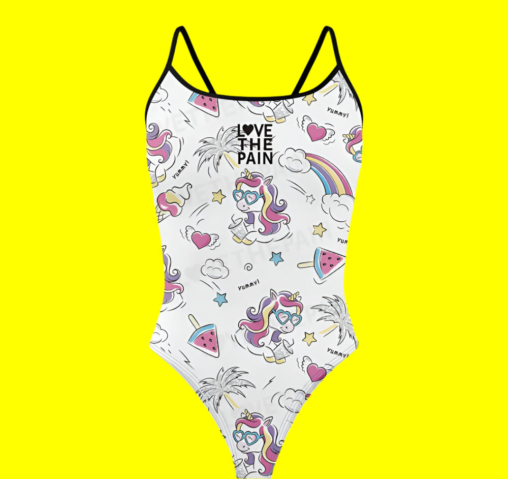 Love The Pain Unicorn One Piece Swimsuit Women Swimwear Bathing Suit Swim Suit Beach Wear Bodysuit