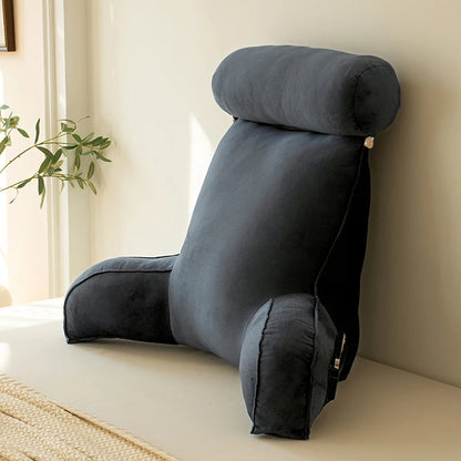 Large Reading Pillow Bed Rest Pillow with Detachable Neck Roll for Sitting in Bed or Couch Back Pillow for Watching TV/Gaming