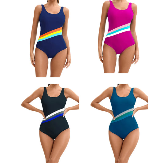 Womens Swim Leotard One Piece Athletic Swimsuit Sleeveless Open Back Swimwear Pool Beachwear Surfing Rash Guard Bathing Suit