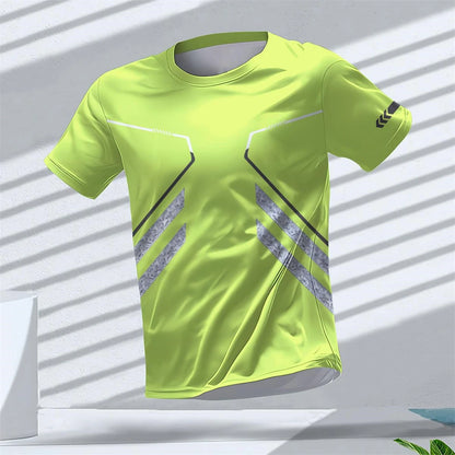 Gym Summer Quick Dry Breathable Men's T Shirt Outdoor Run Fitness Sports Short Sleeve Casual O-Neck Men Gym Sportswear T-Shirt