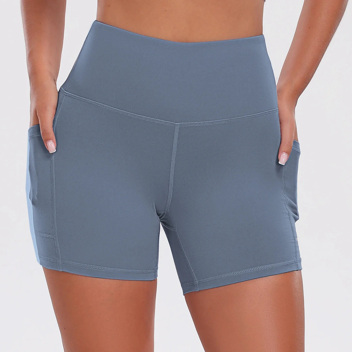 Women Shorts with Pockets Tummy Control Butt Lifting Cycling Tights Stretchy Slim Gym Sports Shorts Summer Casual Wear