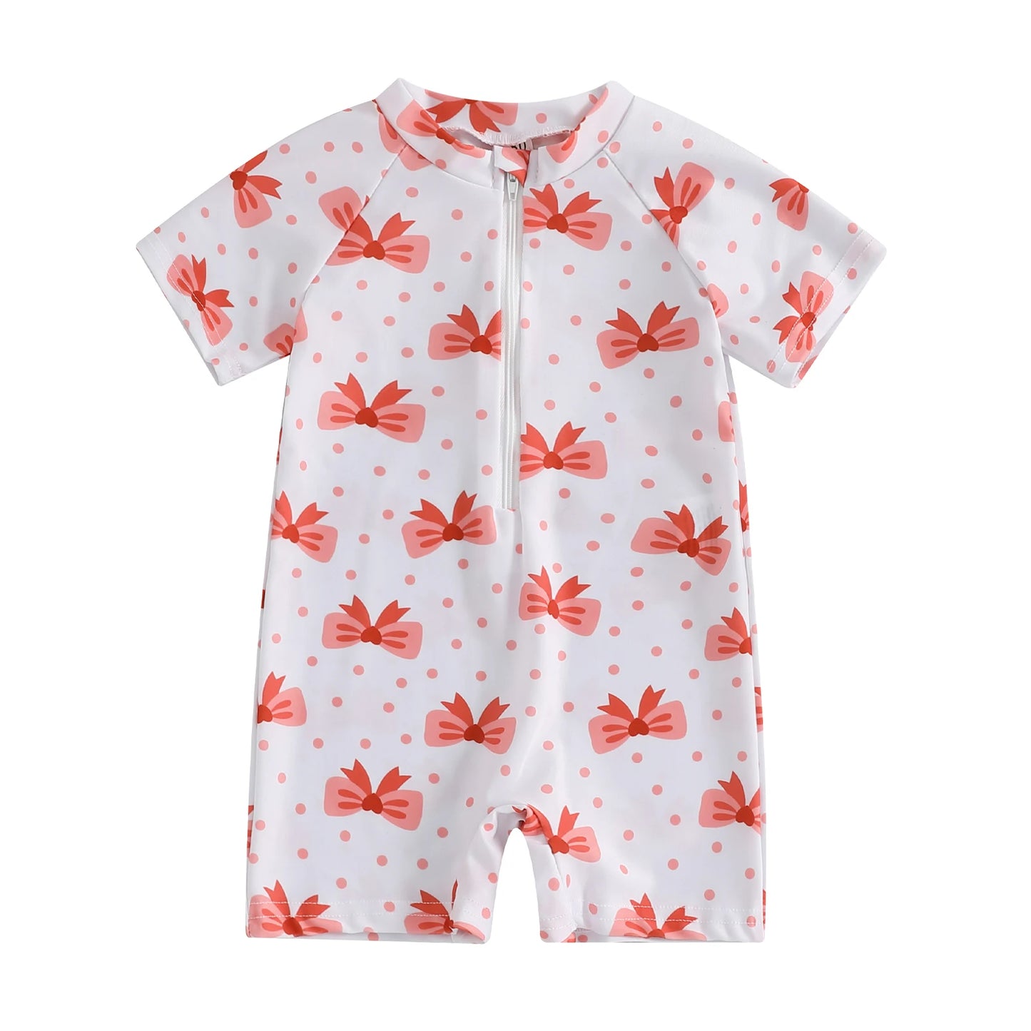0-3Years Baby Boy Girl Rash Guard Swimsuits Fashion Print Short Sleeve Zip Up Rompers Bathing Suit Toddlers Swimwears Beachwear