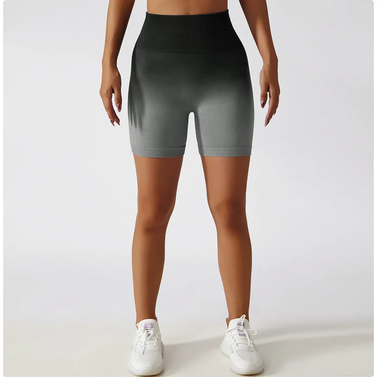Summer Seamless High Waist Yoga Shorts Butt Lift Cycling Shorts Gym Shorts Women Pants Breathable Tie-dye Sports Leggings Women